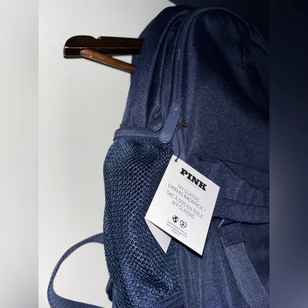 Pink Victoria's Secret Ivy Classic Canvas Quilted Puffer Backpack O/S NEW School